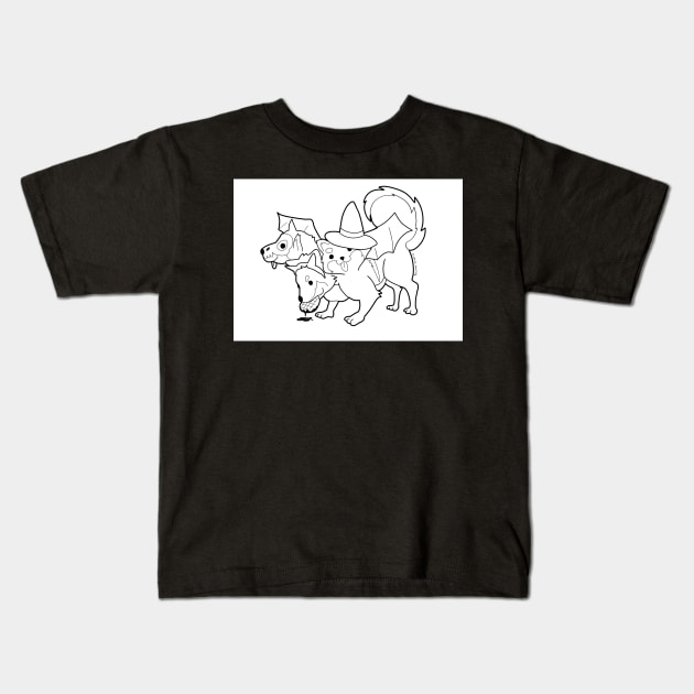 Dogeberus Illustration Kids T-Shirt by Chocoraptor